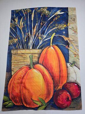 Fall Autumn Harvest Pumpkins Apples Yard Garden Flag Outdoor 28" X 40"